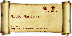 Mitiu Mariann névjegykártya